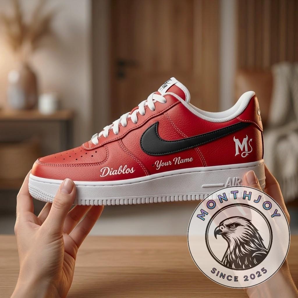 Diablos Personalized Initial M Custom Sneakers - Detail View