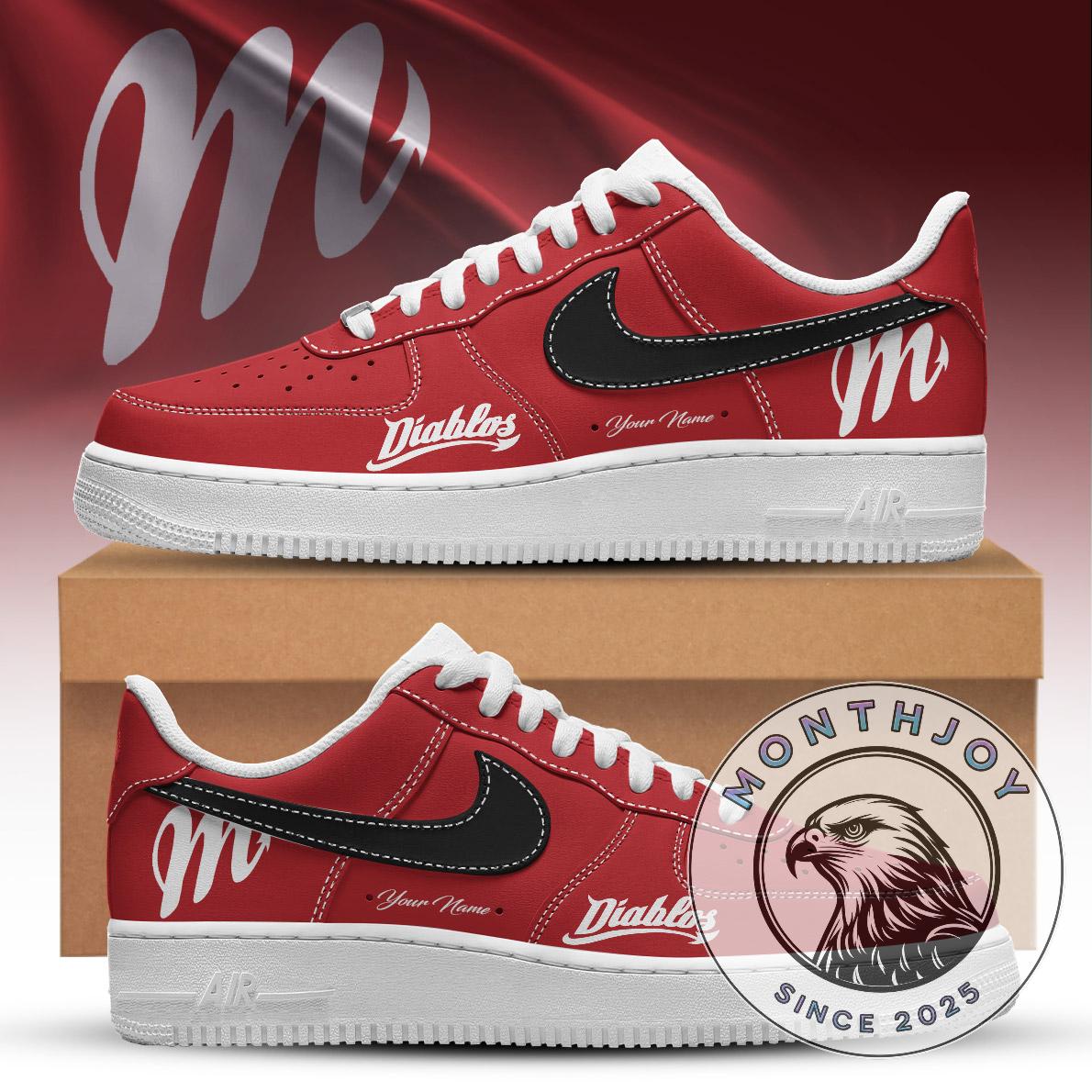 Diablos Personalized Initial M Custom Sneakers - Front View