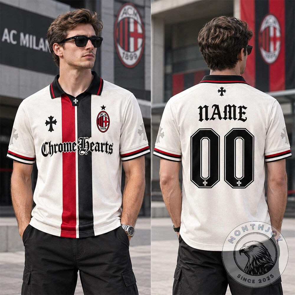 AC Milan Chrome Hearts Football Jersey - Close-Up