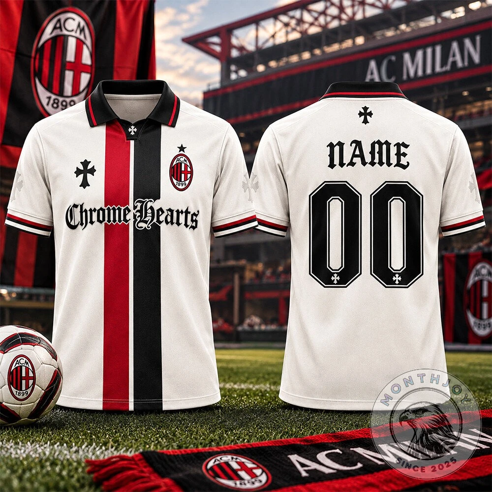 AC Milan Chrome Hearts Football Jersey - Detail View