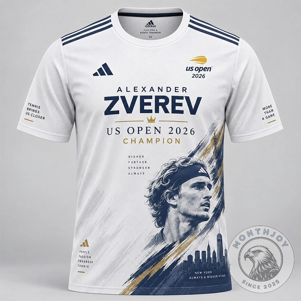 Alexander Zverev US Open 2026 Champion Tennis Jersey - Close-Up