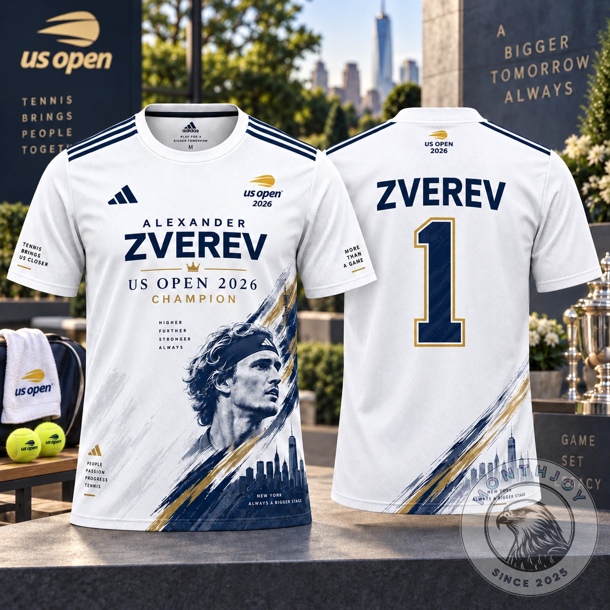 Alexander Zverev US Open 2026 Champion Tennis Jersey - Front View