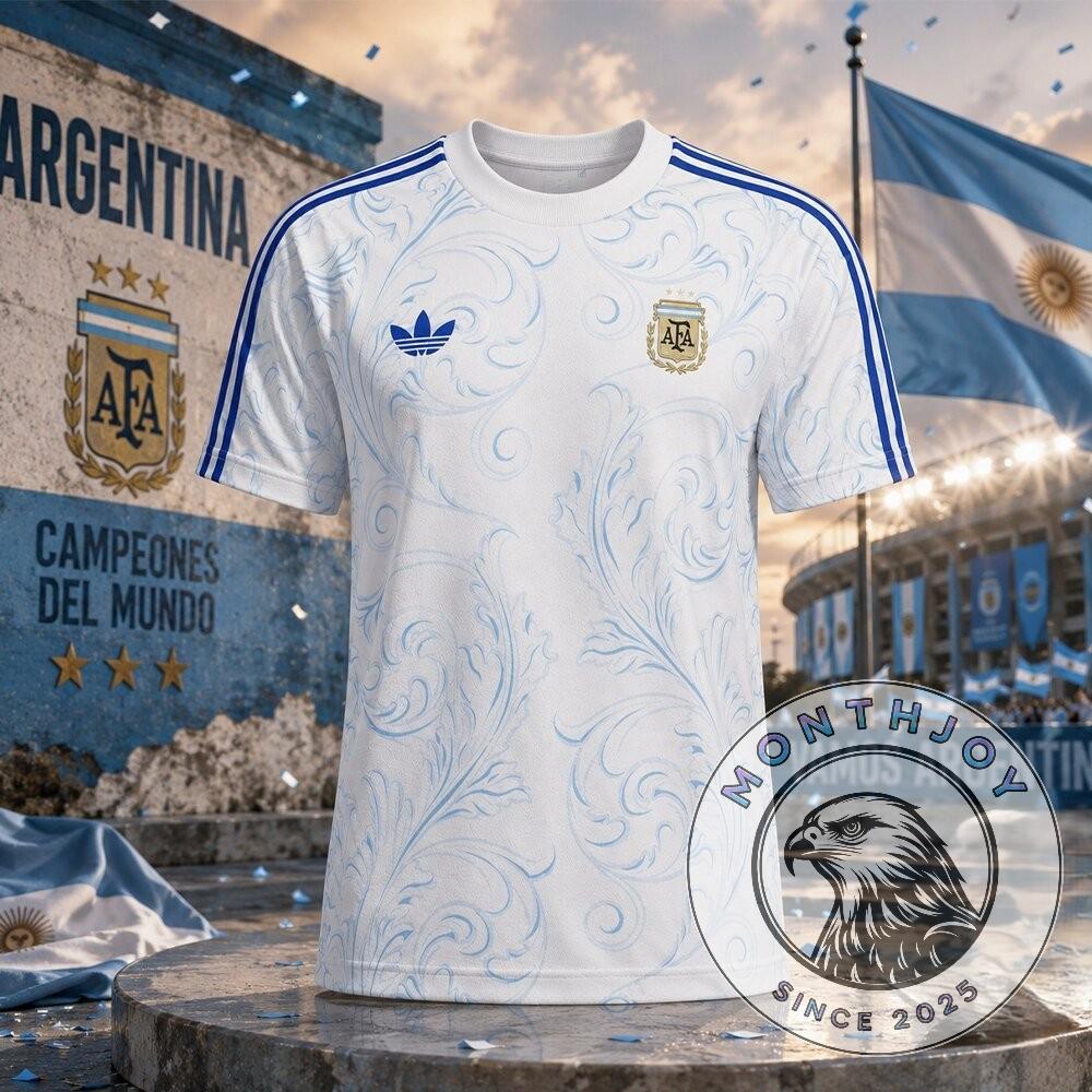 Argentina Messi 2026 World Cup Pre Match Adidas White Jersey - Detail View