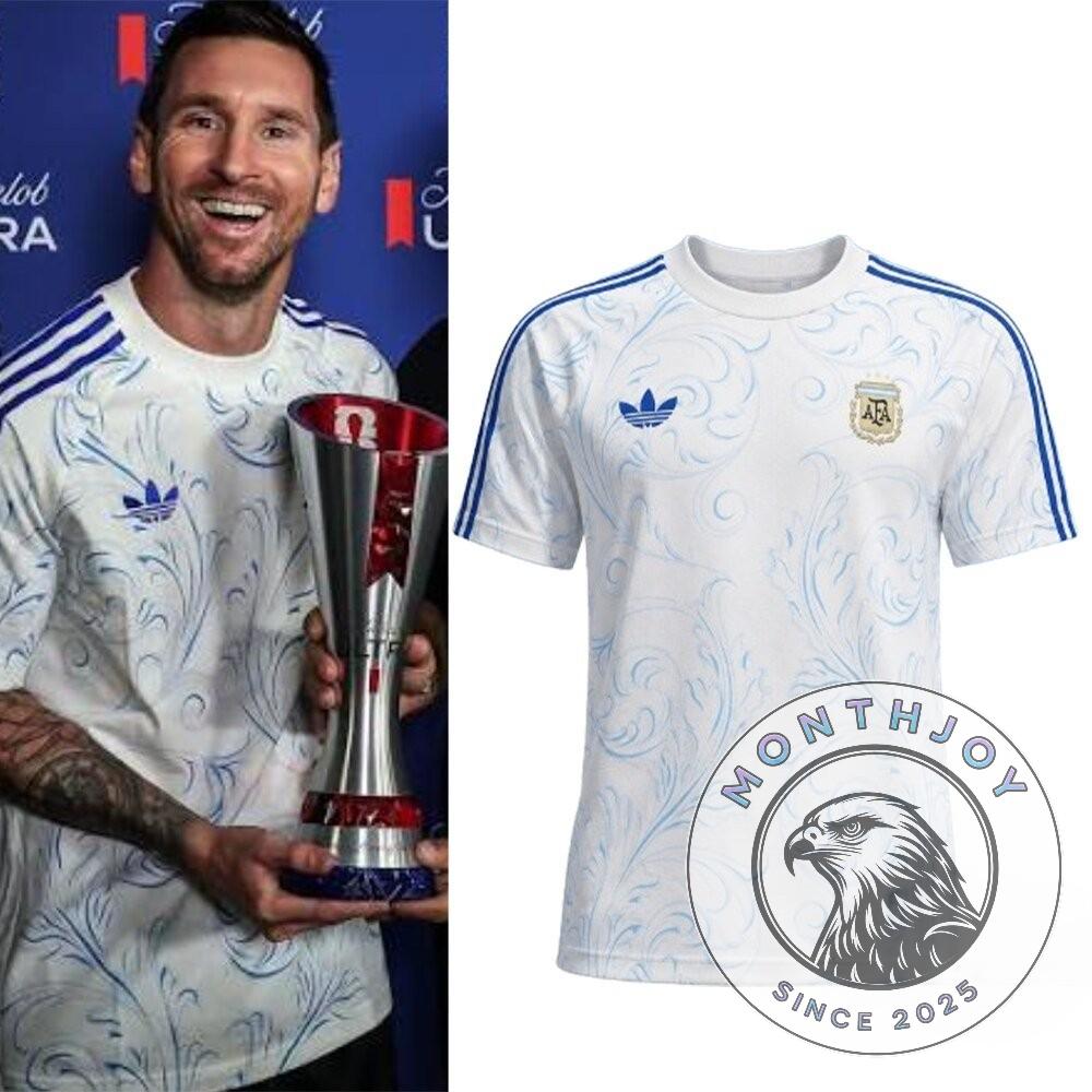 Argentina Messi 2026 World Cup Pre Match Adidas White Jersey - Front View