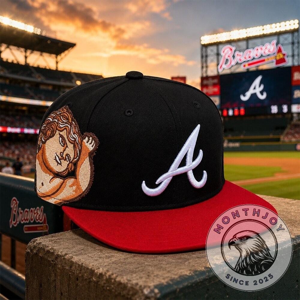 Atlanta Braves Cherub Angel Snapback Cap - Detail View