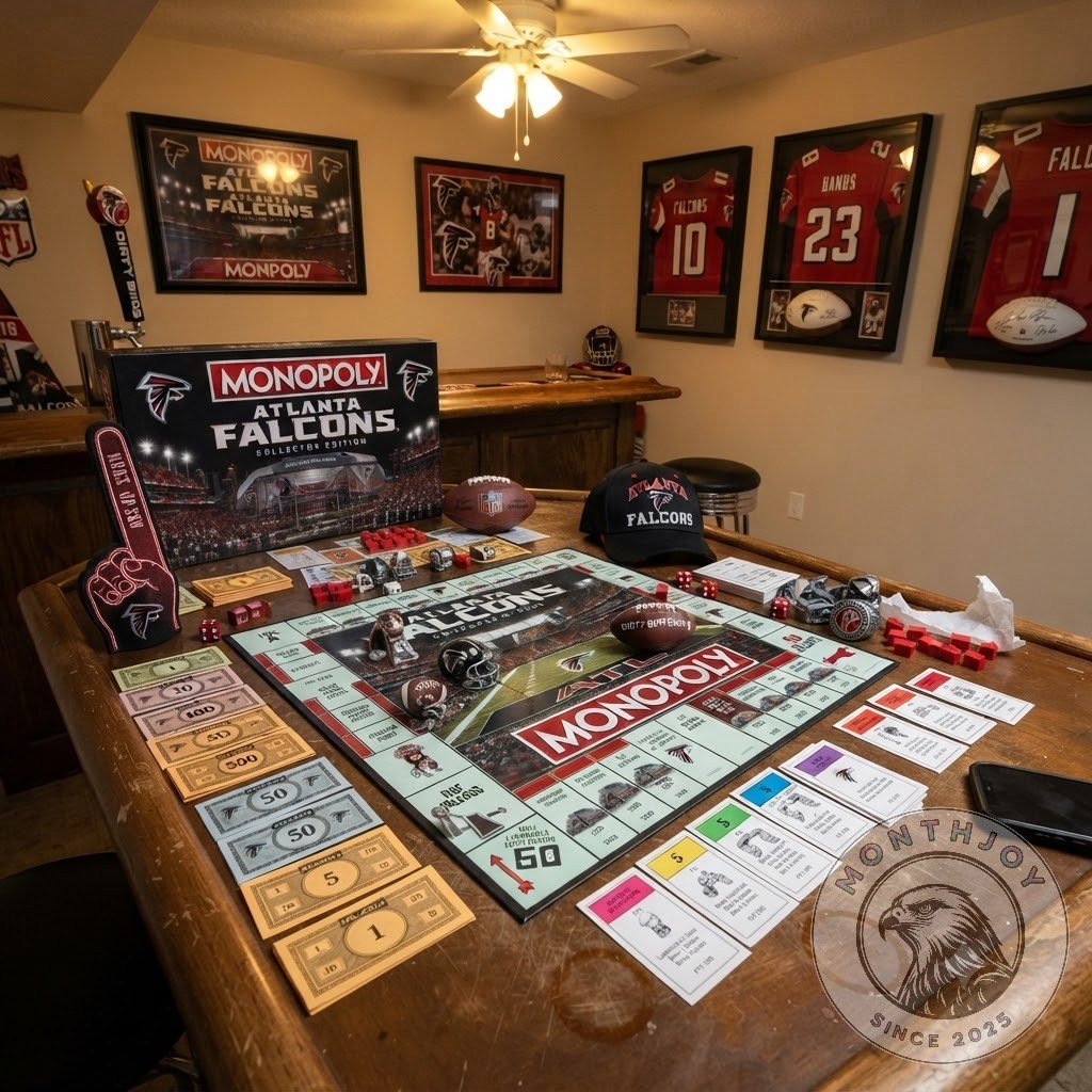Atlanta Falcons Monopoly Board Game - Falcons-themed board and tokens
