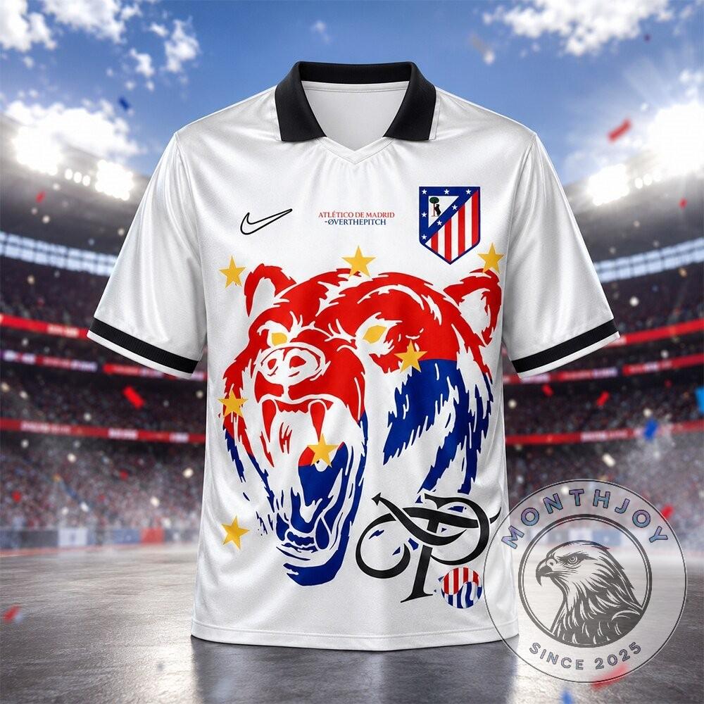 Atlético Madrid OverThePitch Bear and Stars Soccer Jersey - Front View
