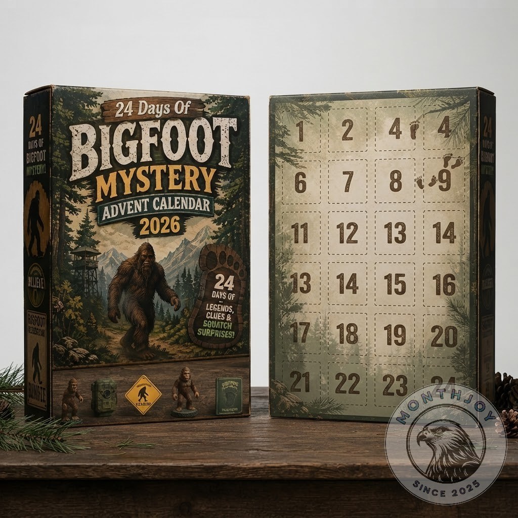Bigfoot 24 Days Of Mystery 2026 Advent Calendar - close view of Bigfoot artwork and title