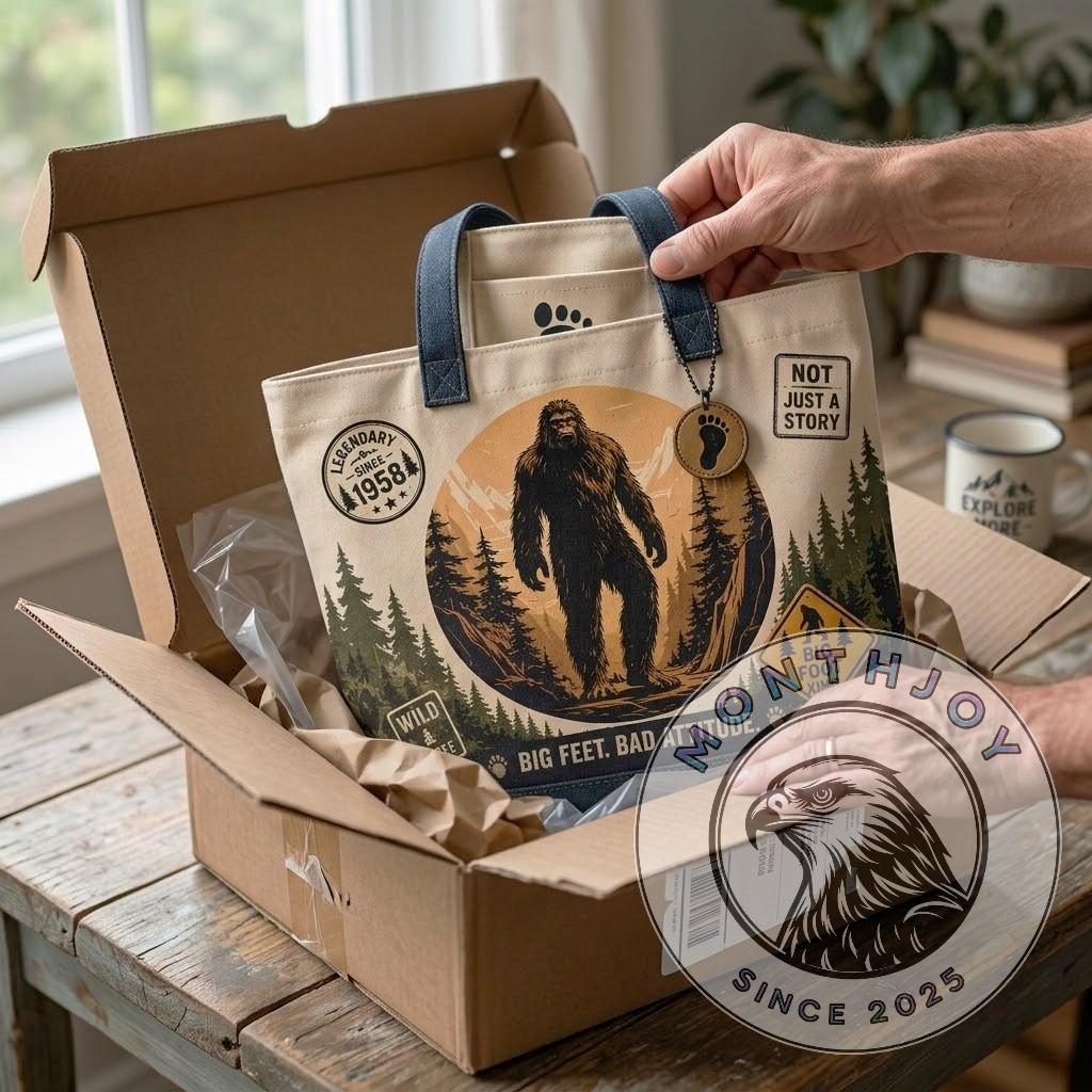 Bigfoot Legendary Since 1958 Wilderness Tote Bag - Detail View