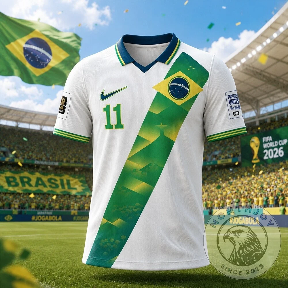 Brazil Christ the Redeemer FIFA World Cup 2026 Soccer Jersey - Front View