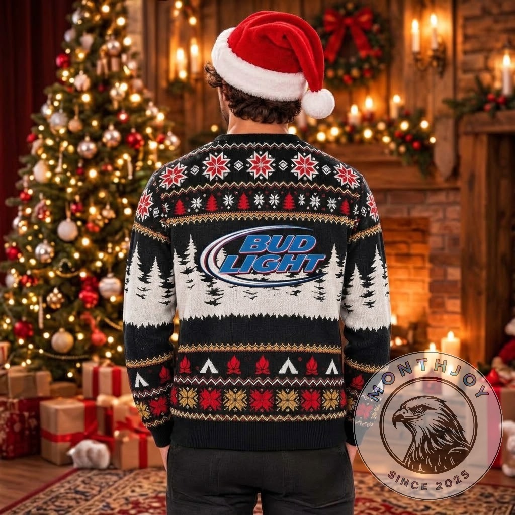 Bud Light Bear Drinking Beer Christmas Ugly Sweater 2026 - photo 3
