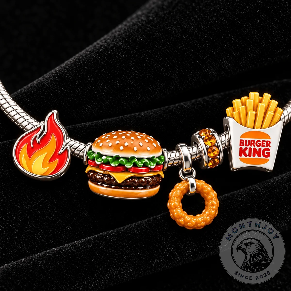 Burger King Anniversary Collector Edition Pandora Charm Bracelet - Side View