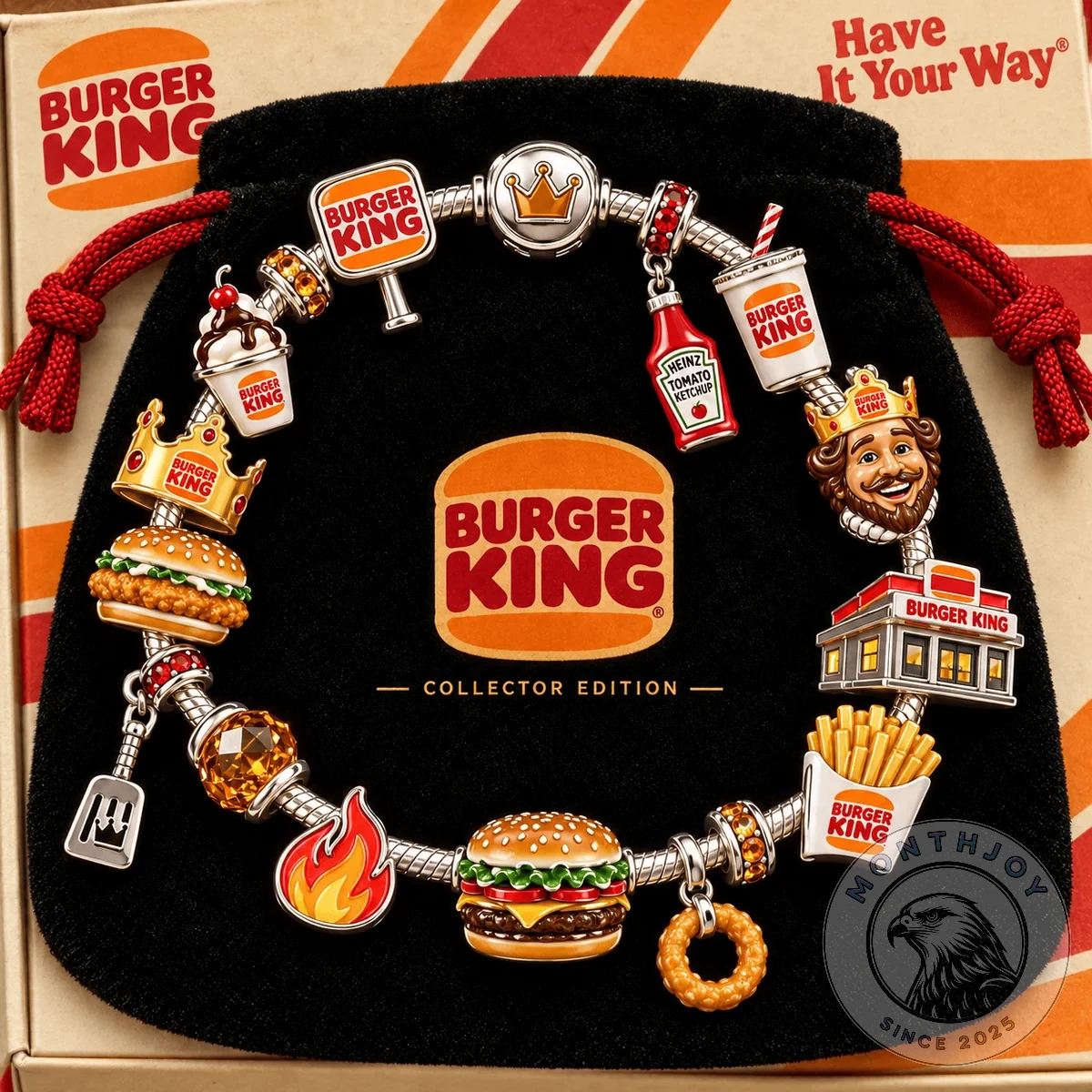 Burger King Anniversary Collector Edition Pandora Charm Bracelet - Full Design