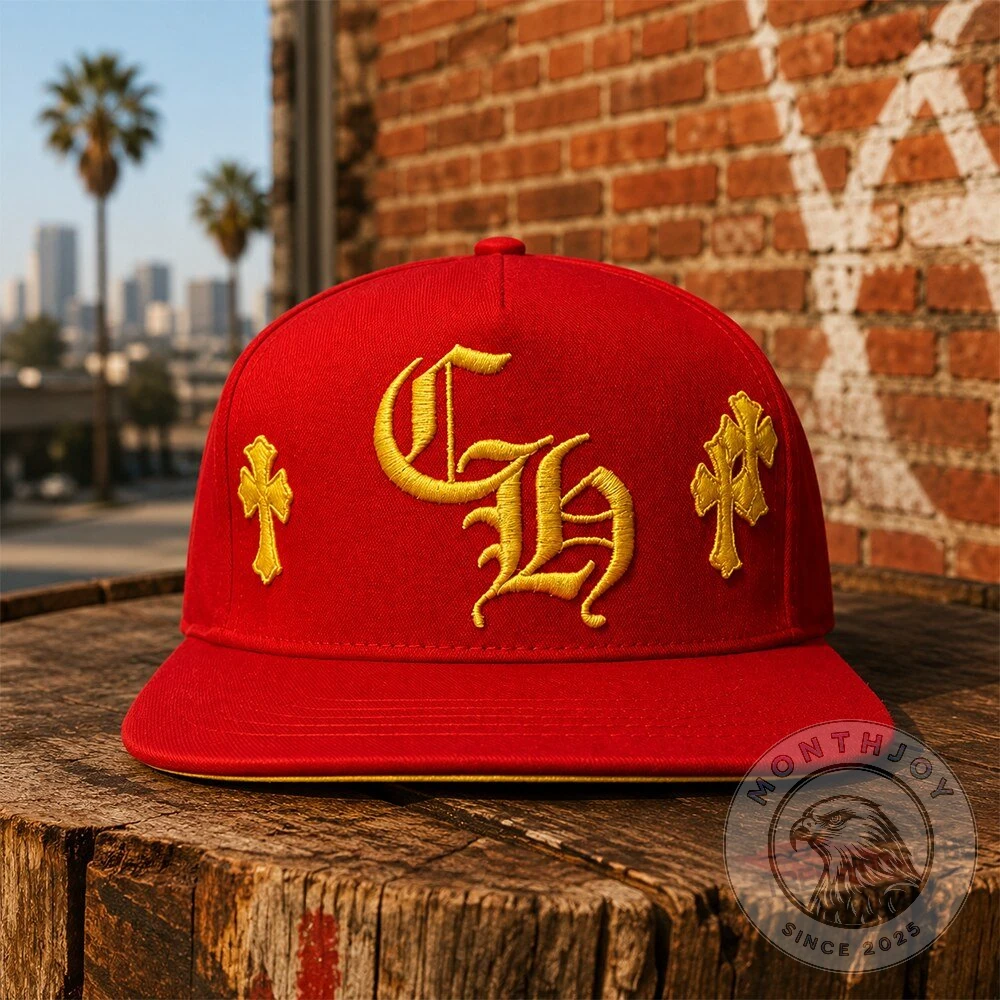 Chrome Hearts Old English Gothic Cross Baseball Cap - Detail View