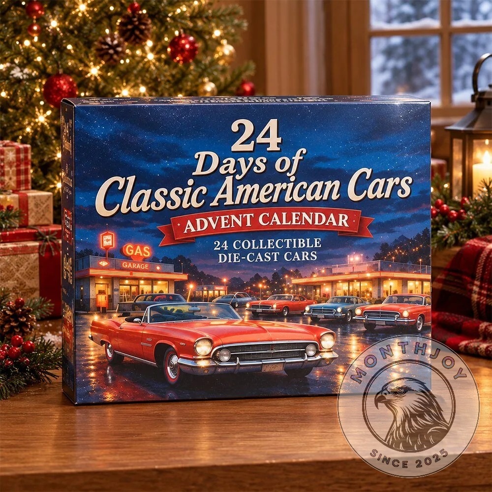 Classic American Cars 24 Days Die-Cast Cars Advent Calendar - front box artwork