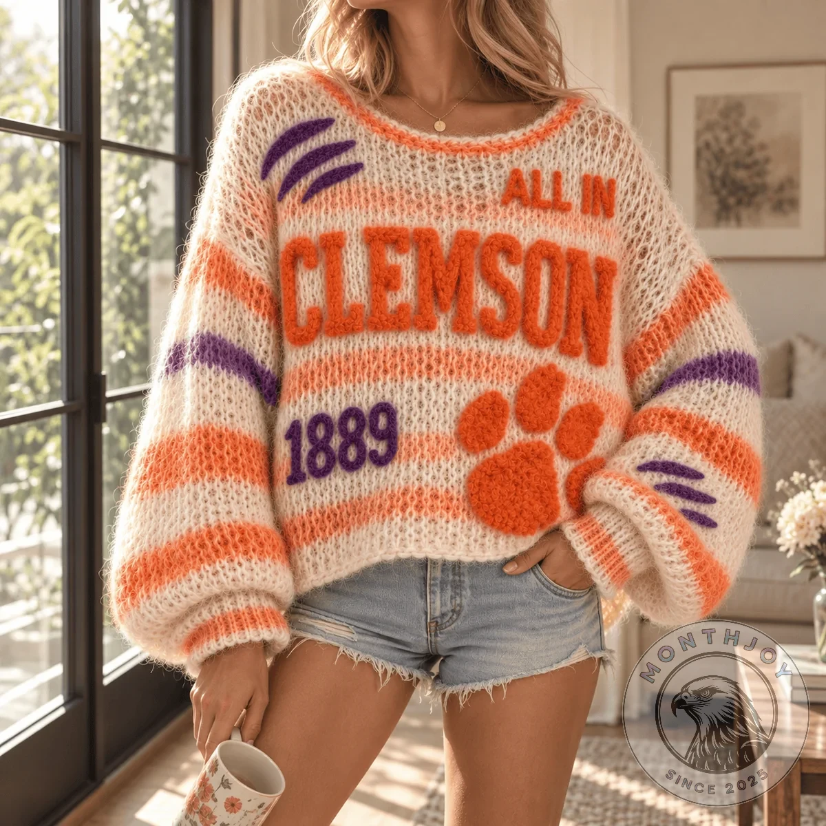 Clemson ALL IN 1889 Heritage Knitted Sweater - Full Design