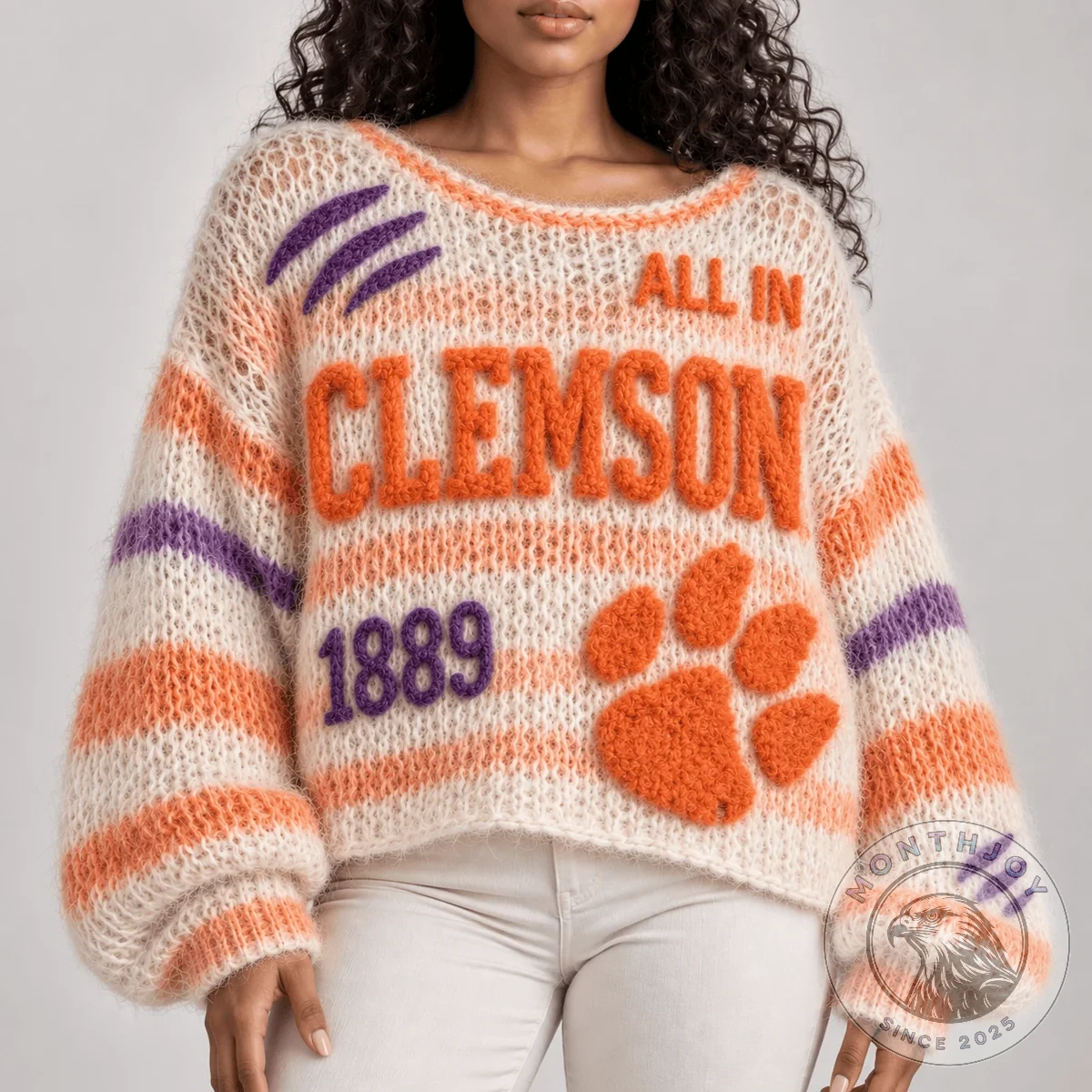 Clemson ALL IN 1889 Heritage Knitted Sweater - Product View