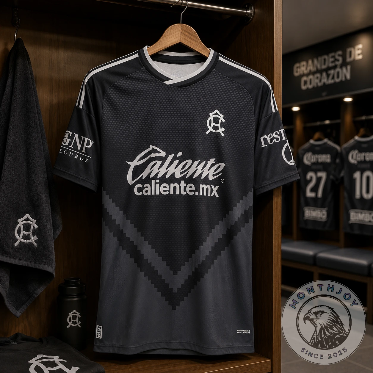 Club América Black Caliente Soccer Jersey 2026 - Side View