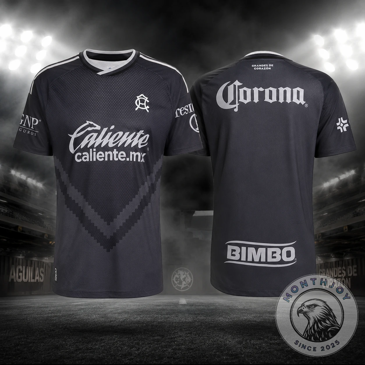 Club América Black Caliente Soccer Jersey 2026 - Full Design