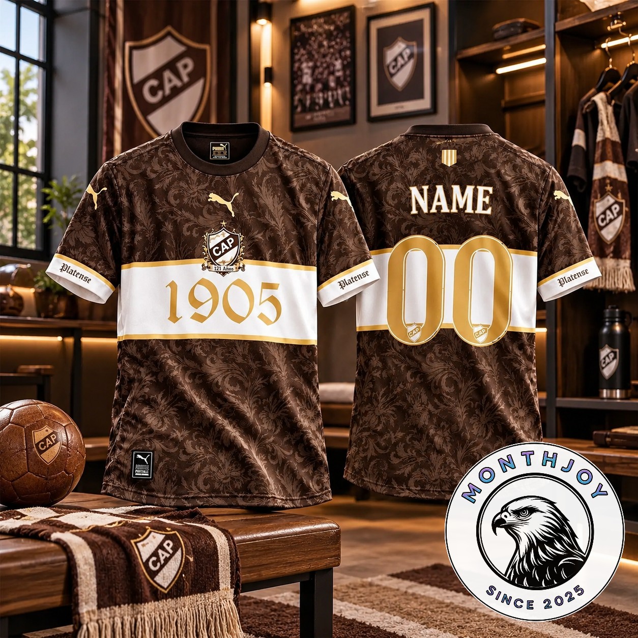 Club Atlético Platense 121st Anniversary Soccer Jersey 2026 - front and back views