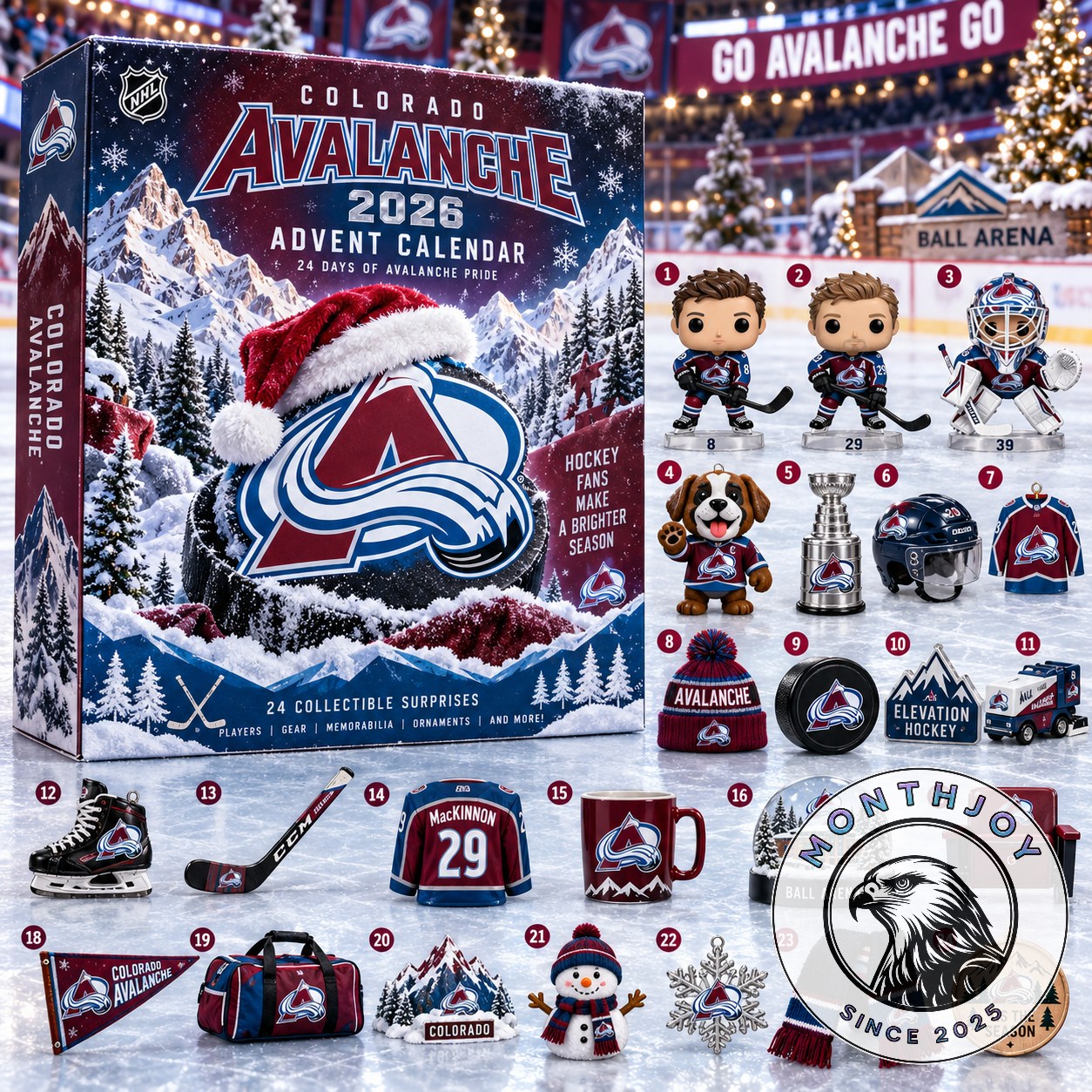 Colorado Avalanche 2026 Hockey Collectibles Advent Calendar - front box view