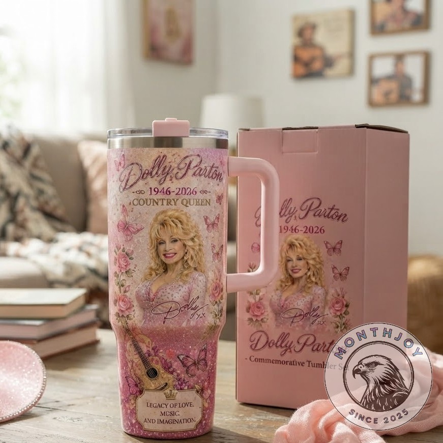 Dolly Parton 1946-2026 Country Queen Tumbler - close-up of the celebrity portrait