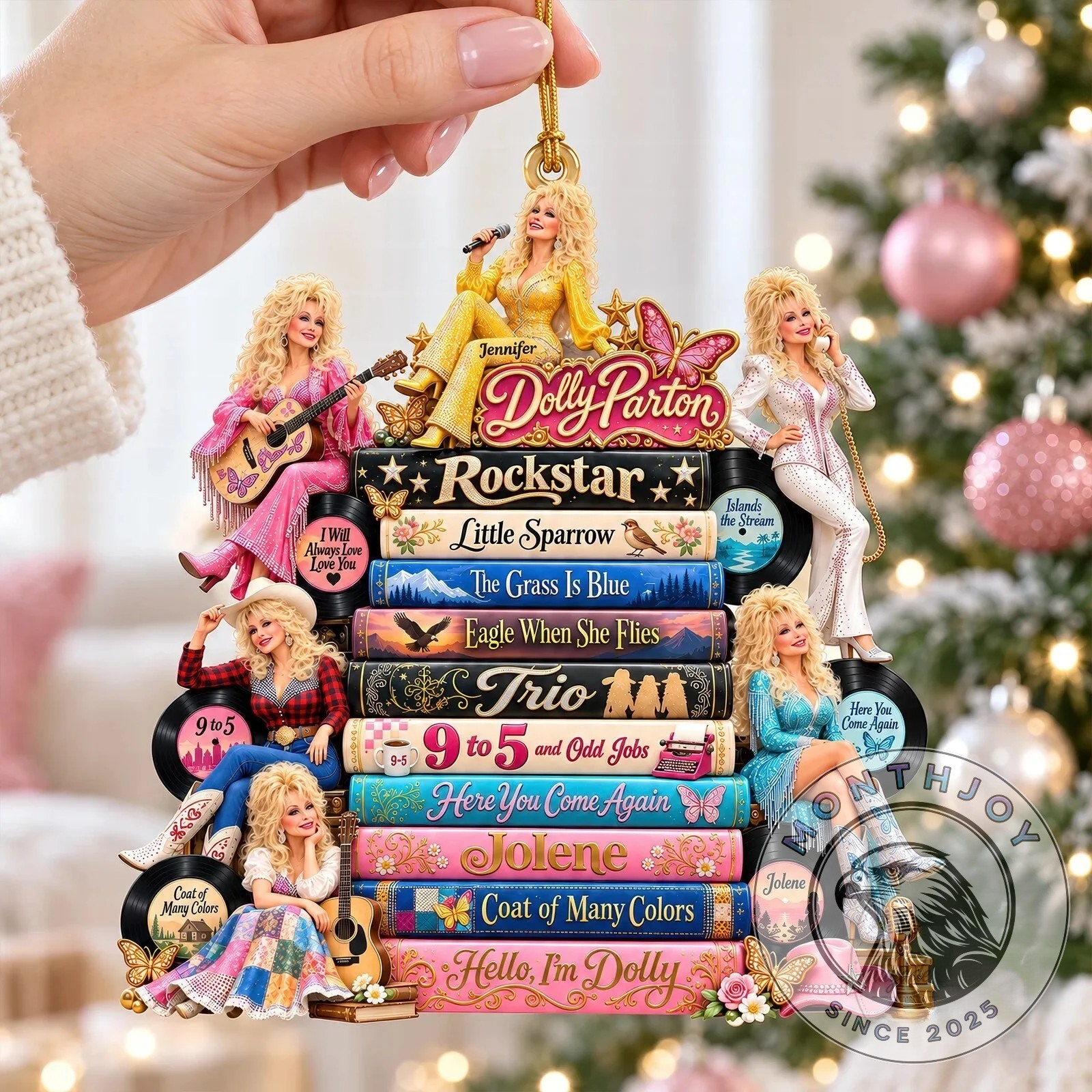 Dolly Parton Music Books and Album Titles Christmas Tree Ornament - photo 2