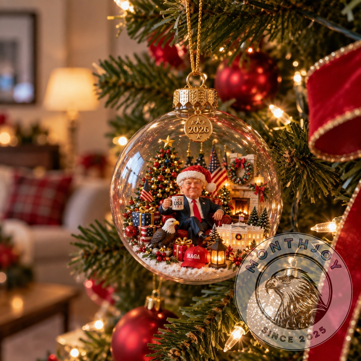 Donald Trump 2026 Christmas Ornament - photo 3