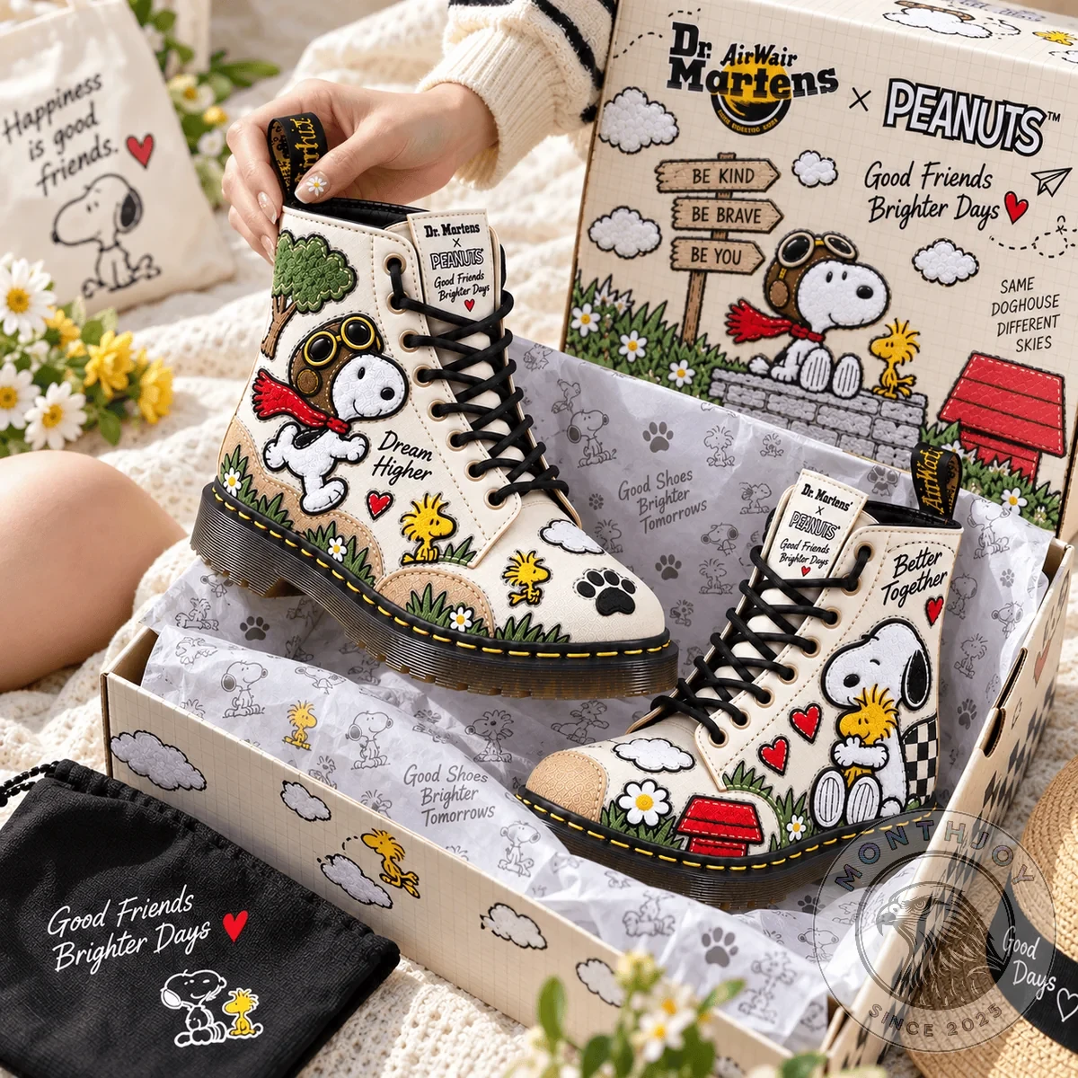 Dr. Martens x Peanuts Good Friends Brighter Days Boots - Side View