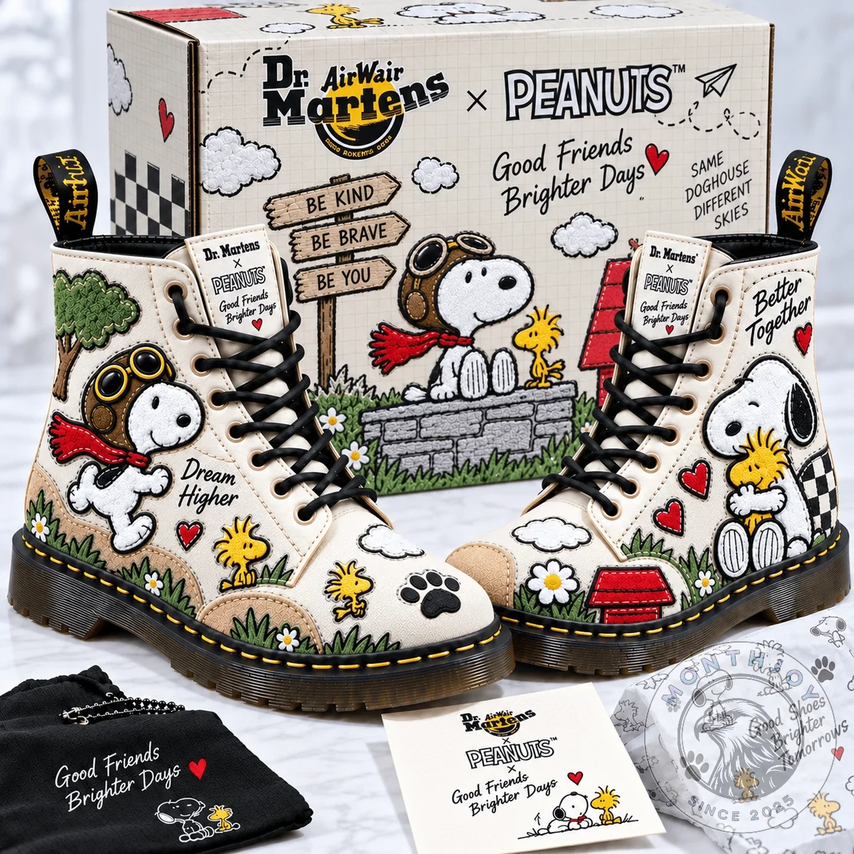 Dr. Martens x Peanuts Good Friends Brighter Days Boots - Artwork Detail