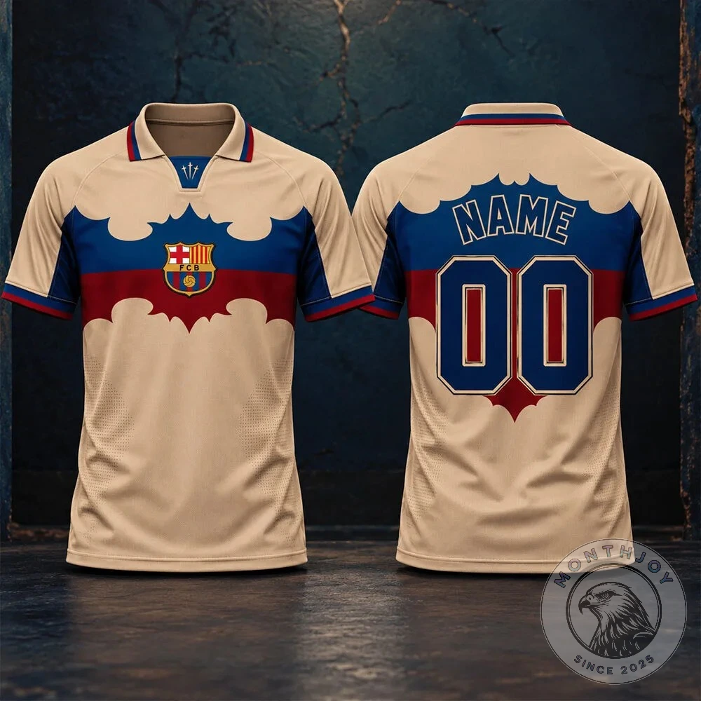 FC Barcelona x Nocta Batman Beige Vintage Polo Jersey | MonthJoy