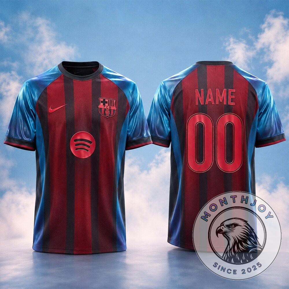 FC Barcelona Custom Name Number Soccer Jersey - Detail View
