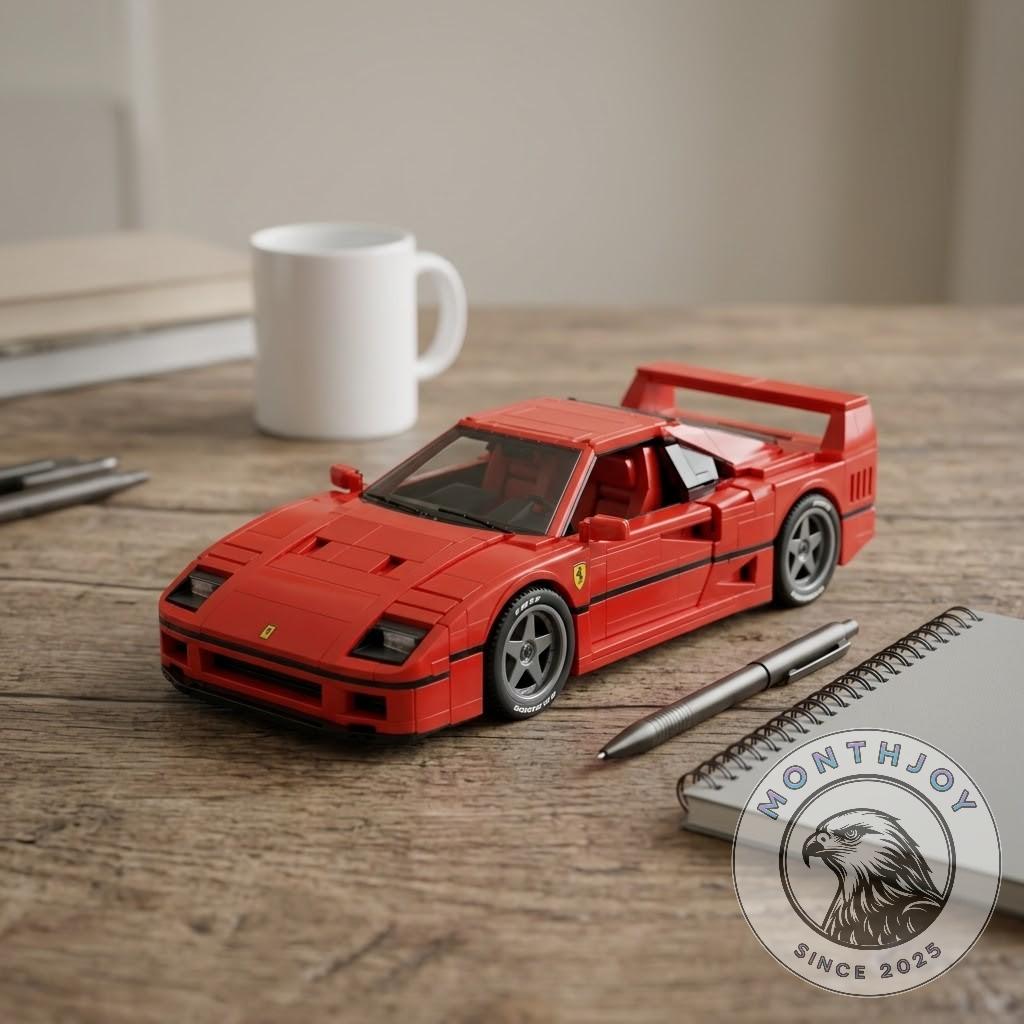 Ferrari F40 Hot Wheels Brick Shop Building Set - front of the box showing Hot Wheels and F40 branding