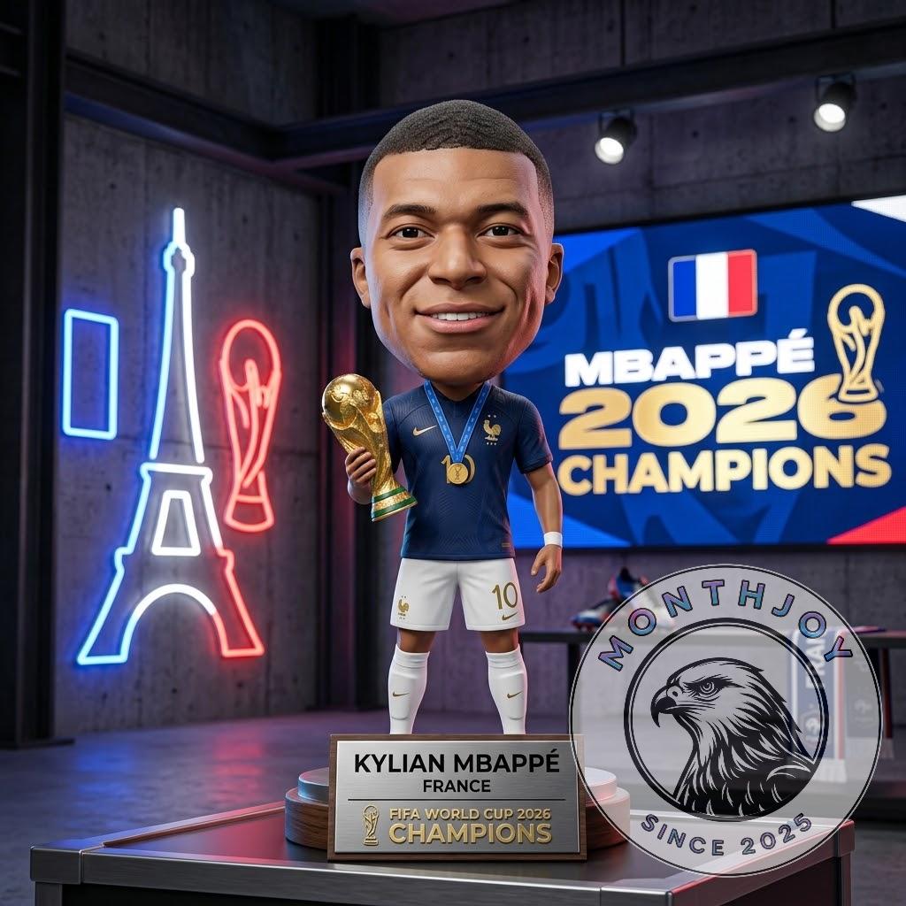 Kylian Mbappe World Cup 2026 Champions Bobblehead Figure | MonthJoy