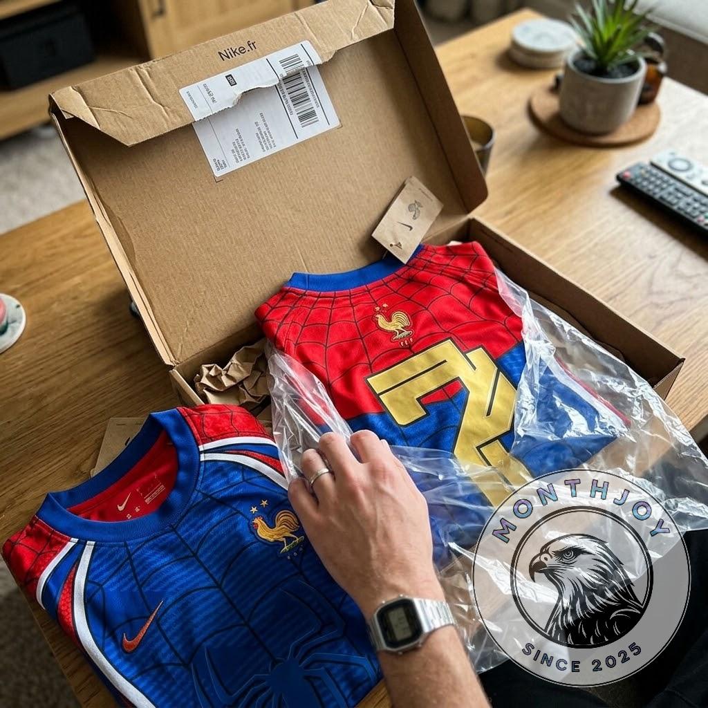 Nike x Marvel France Spider Man Soccer Jersey 2026 - Detail View