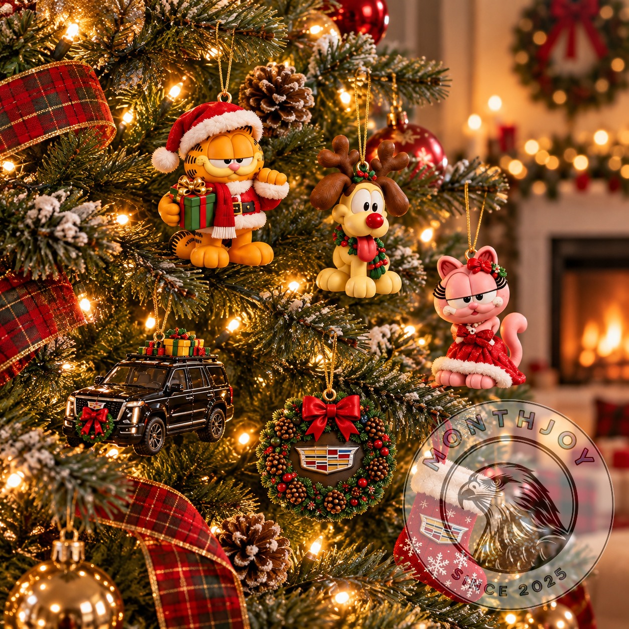 Garfield x Cadillac 2026 Christmas Advent Calendar - illustrated character lineup with numbered designs
