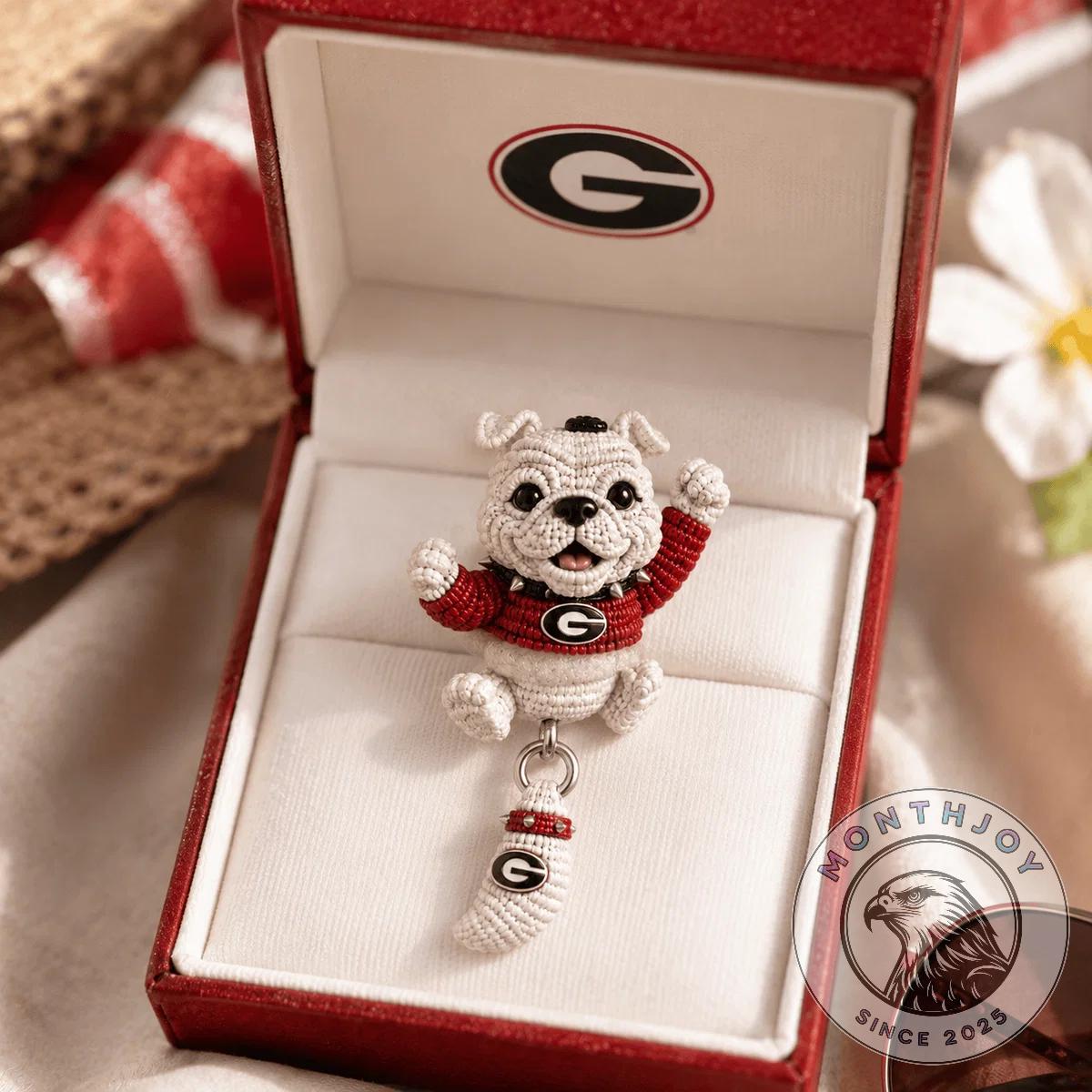 Georgia Bulldogs Spiked Collar Mascot Dangle Earrings - photo 2