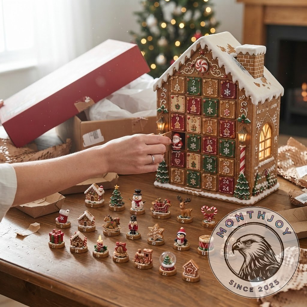Gingerbread House 2026 Christmas Advent Calendar - close view of festive drawer details