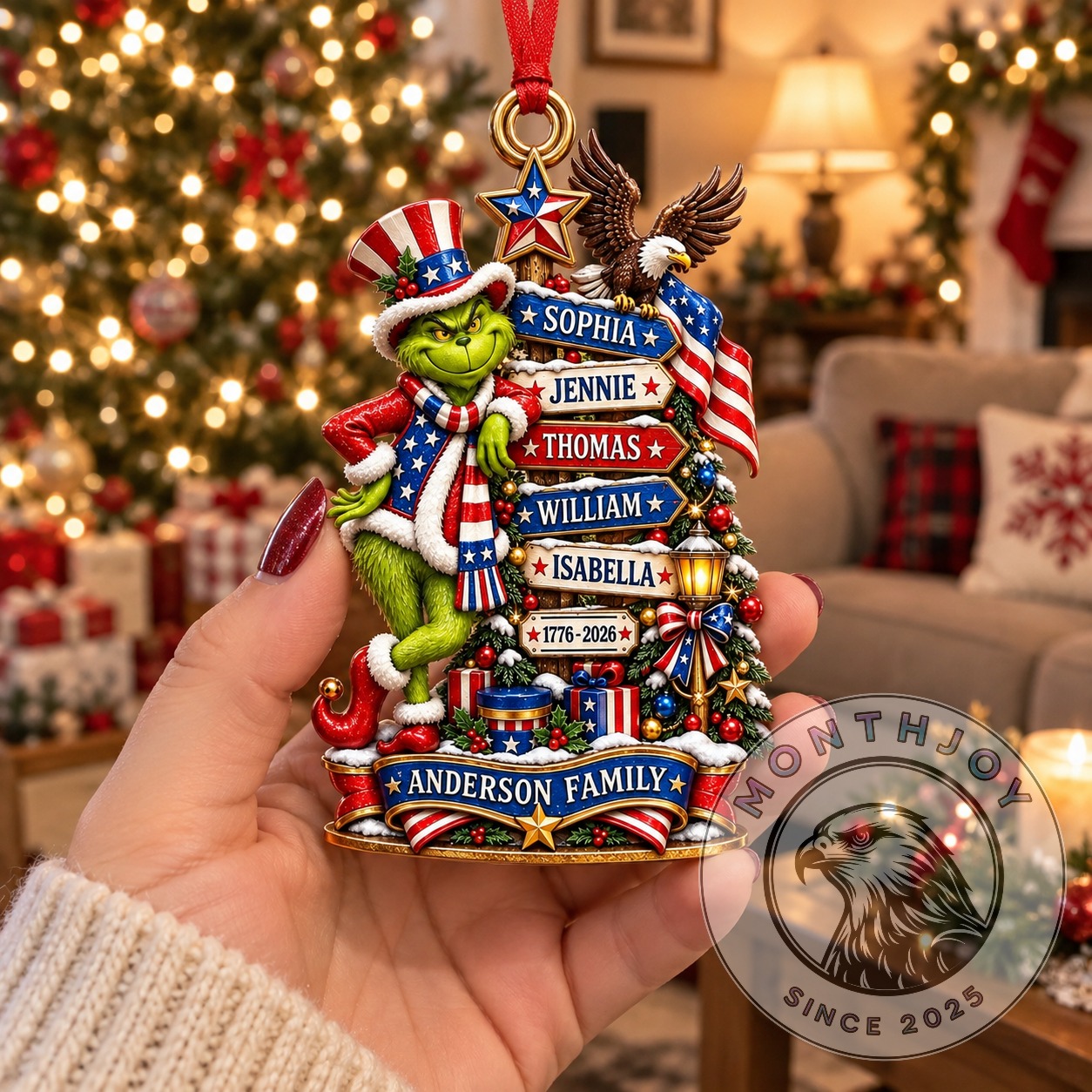 Grinch America 250th Anniversary Patriotic Family Ornament 2026 - photo 2