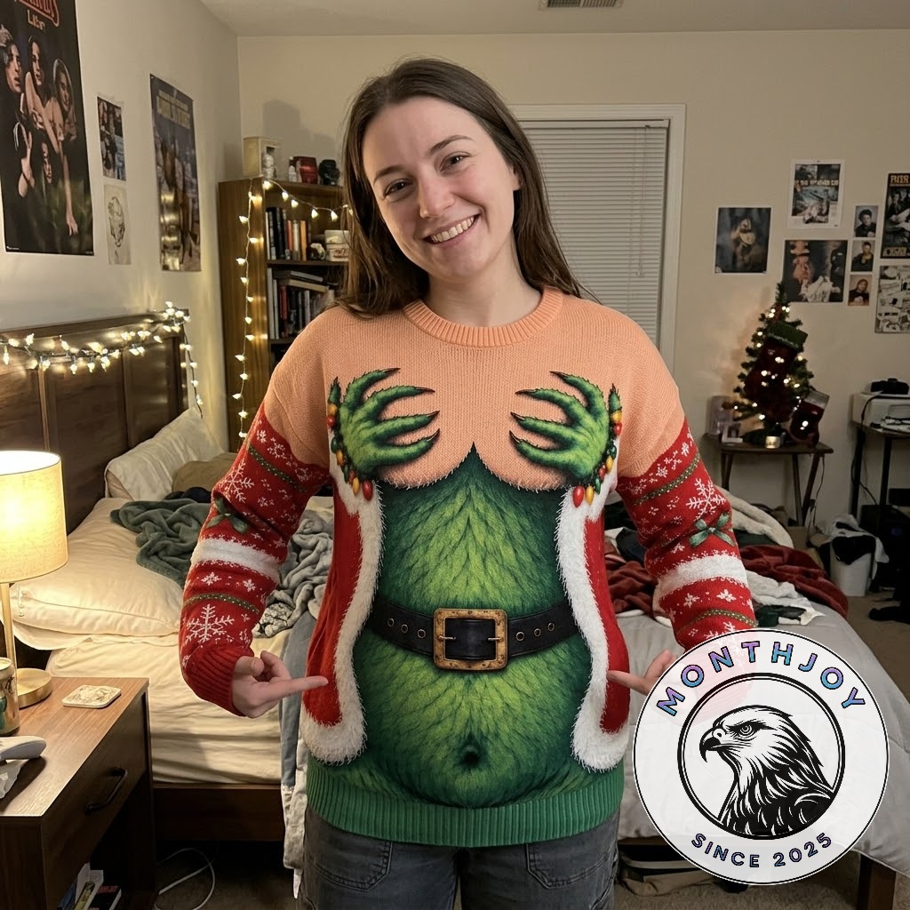 Grinch-Inspired Naughty Boobs Christmas Ugly Sweater - photo 2