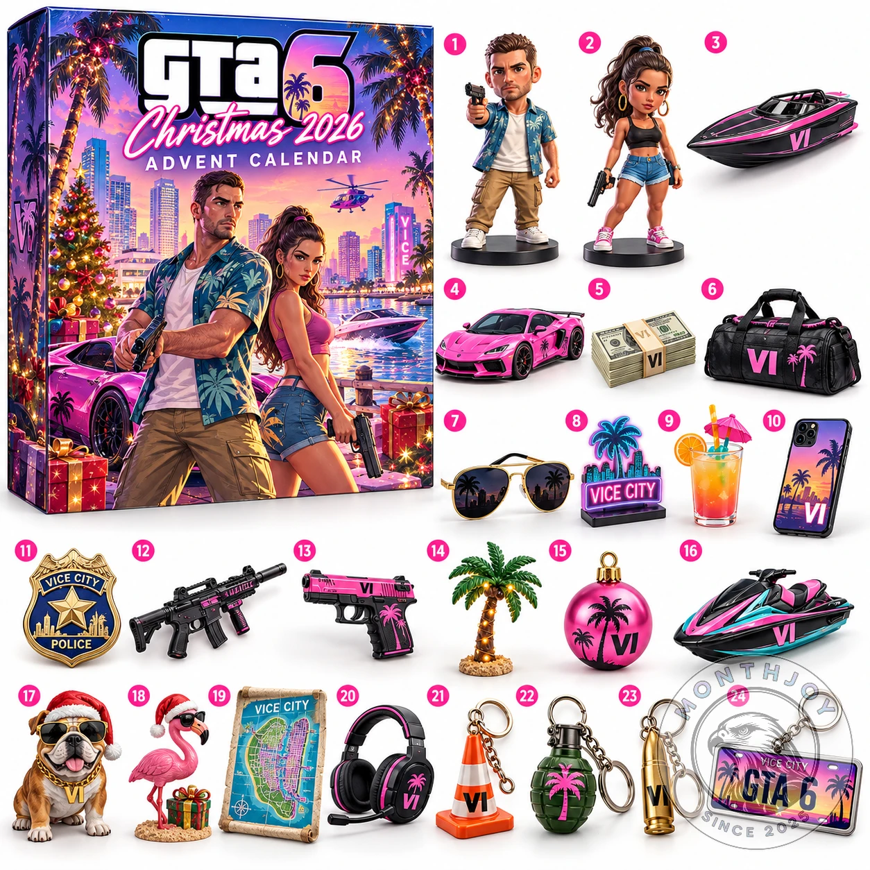 GTA 6 Christmas 2026 Advent Calendar - Design Detail