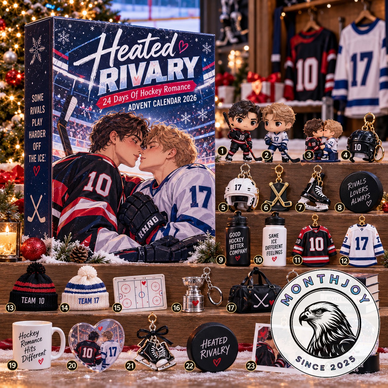 Heated Rivalry Hockey Romance 2026 Advent Calendar - front box with hockey romance artwork