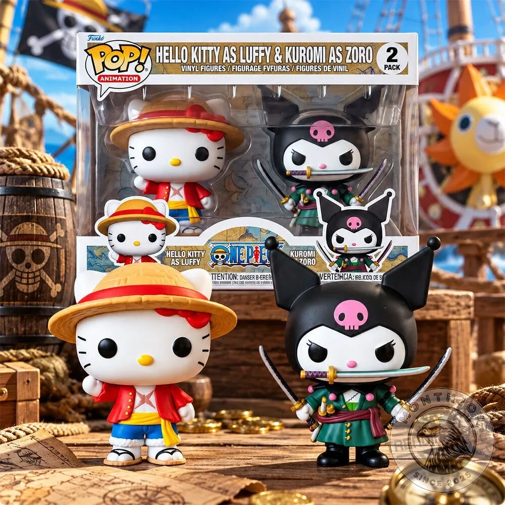 Hello Kitty as Luffy and Kuromi as Zoro 2-Pack Vinyl Figures