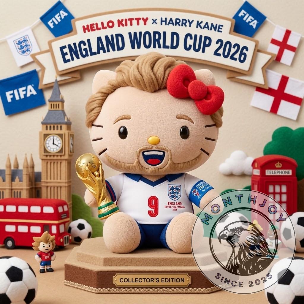 Hello Kitty x Harry Kane Caption England World Cup 2026 Plush Toy