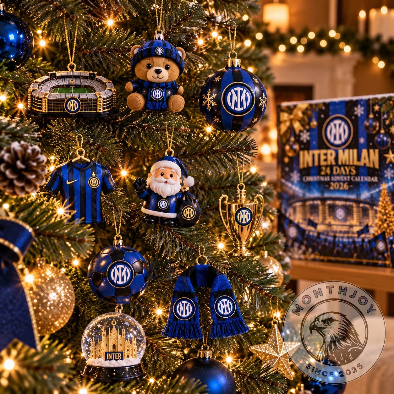 Inter Milan 24 Days Christmas Advent Calendar 2026 - close view of crest and stadium artwork