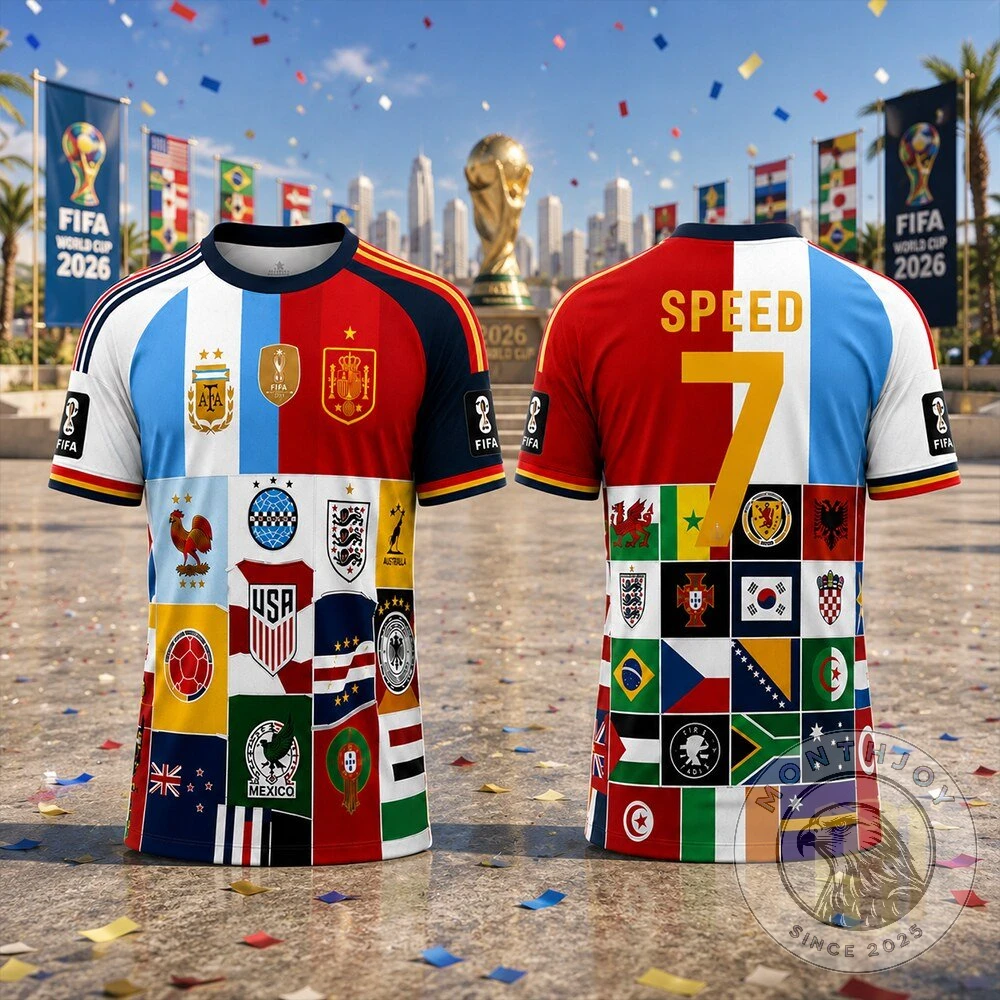 IShowSpeed International Football Teams Patchwork Jersey - Detail View