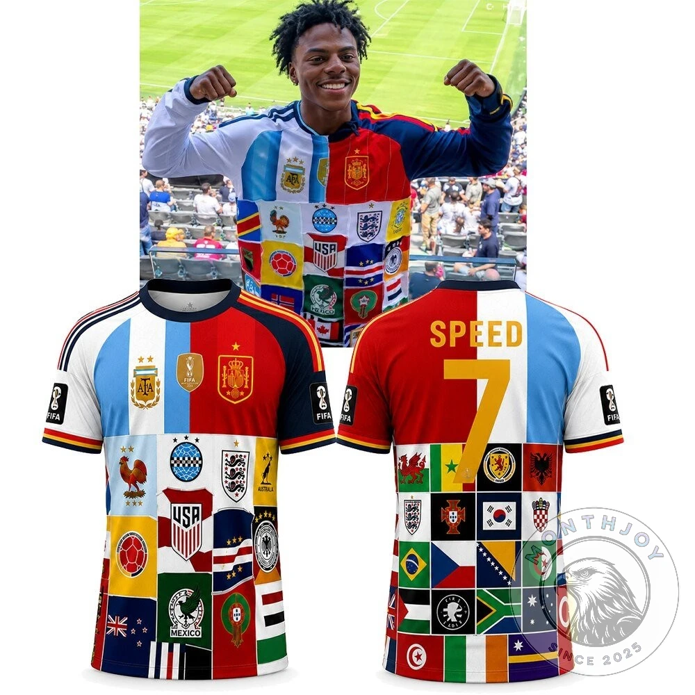 IShowSpeed International Football Teams Patchwork Jersey - Front View