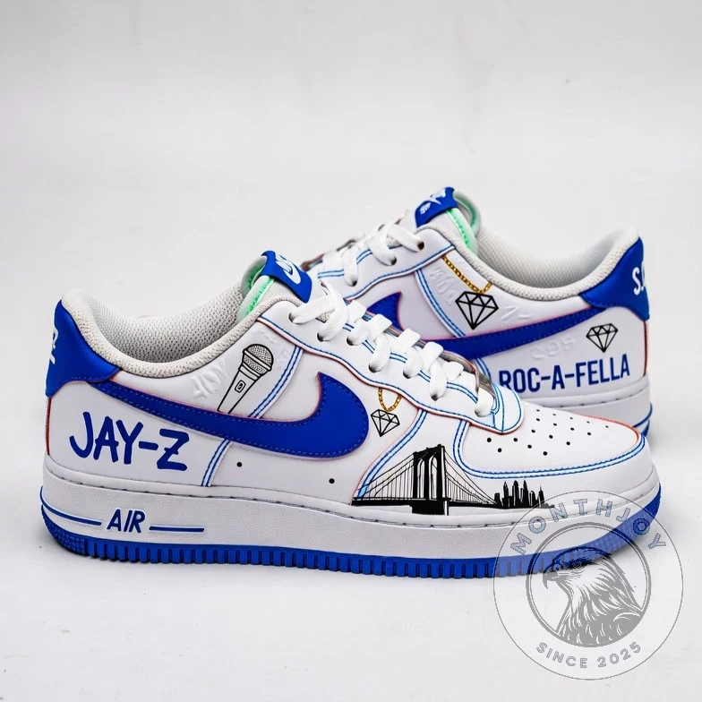 Jay-Z Brooklyn Roc-A-Fella Tribute AF1 Sneakers - Detail View
