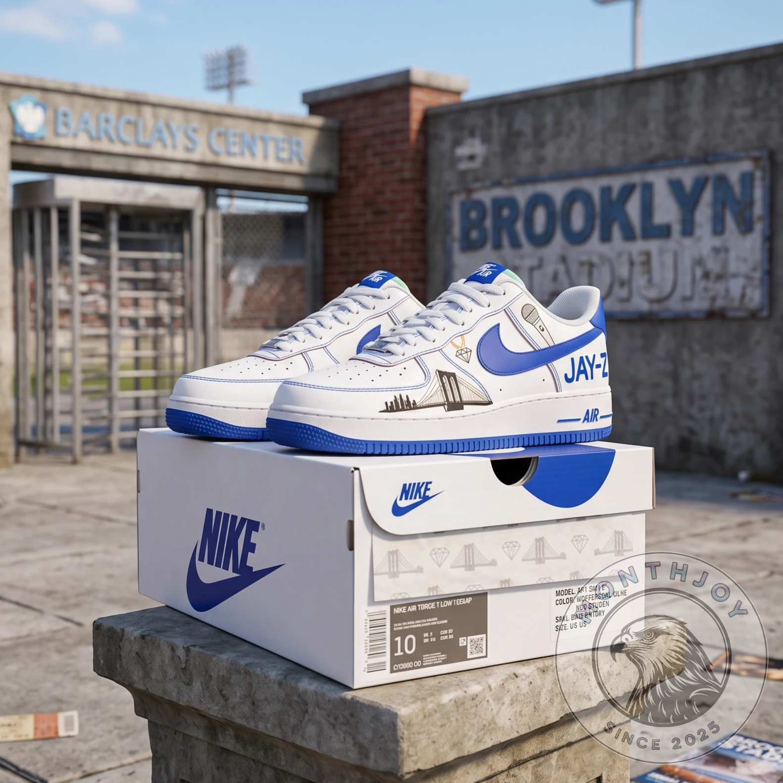 Jay-Z Brooklyn Roc-A-Fella Tribute AF1 Sneakers - Front View