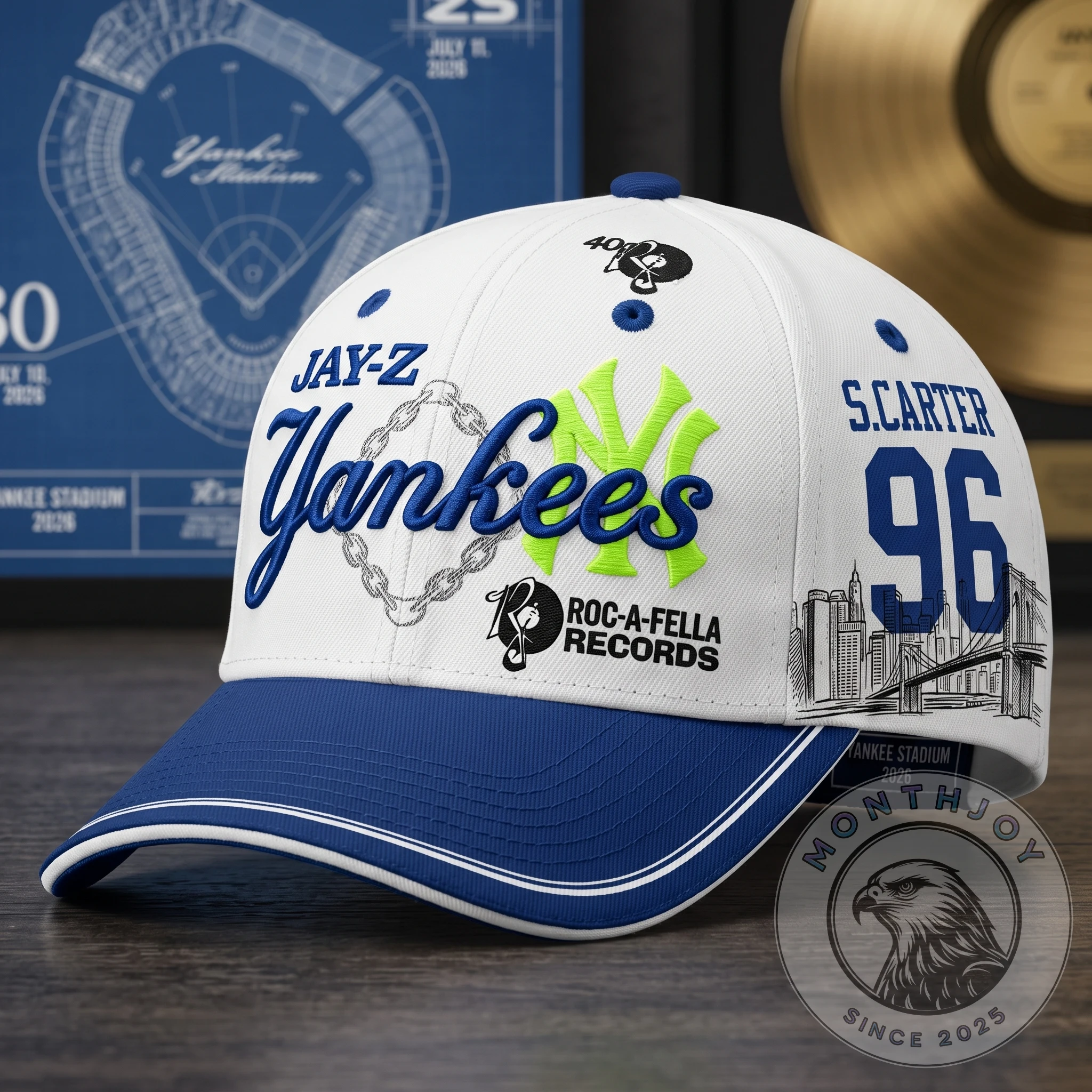 Jay-Z Roc Diamond Yankee Stadium 2026 Baseball Jersey - Detail View